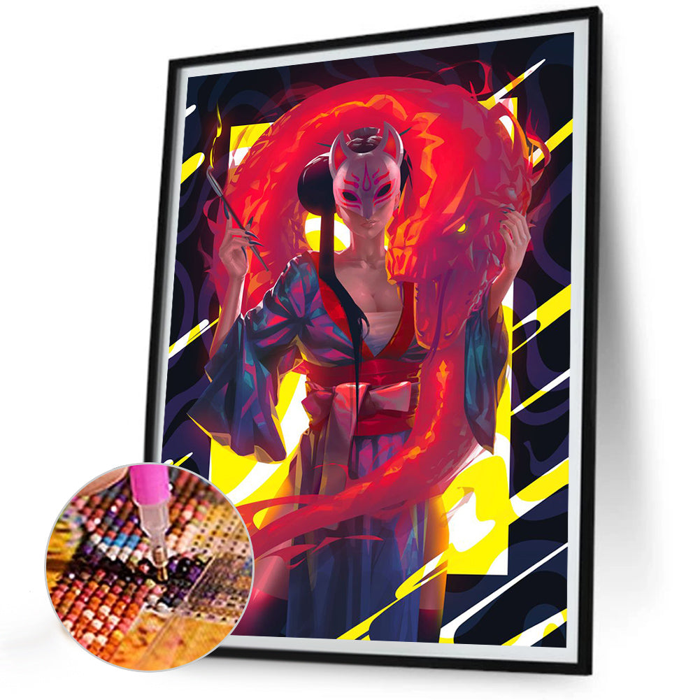 Diamond Painting - Full Round - fox girl (30*40CM)