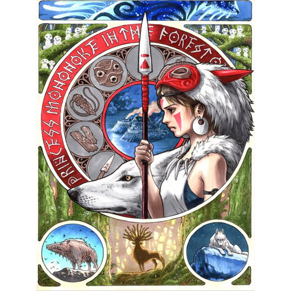 Diamond Painting - Full Round - Princess Mononoke (30*40CM)