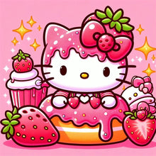 Load image into Gallery viewer, AB Diamond Painting - Full Round - strawberry hello kitty (30*30CM)
