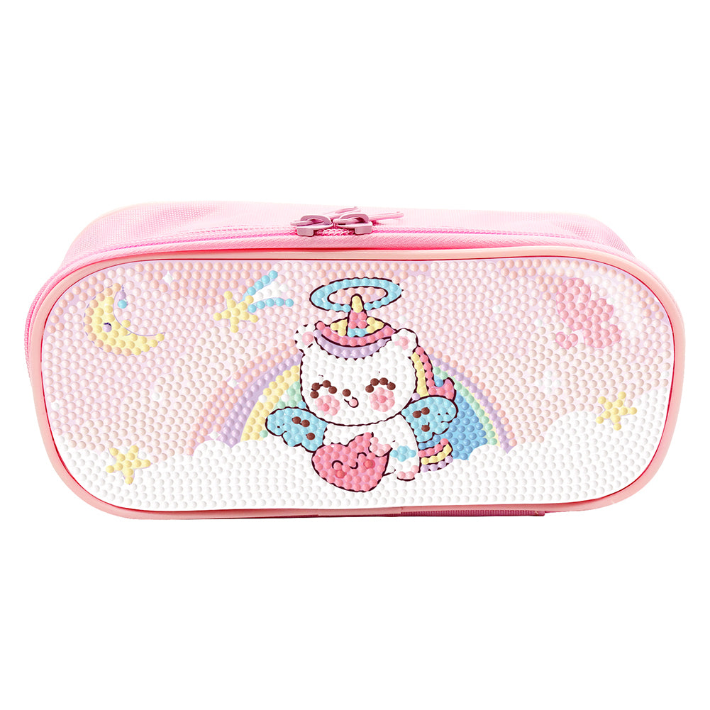 Cartoon Unicorn Round DIY Diamond Painting Stationery Box Students Pencil Case