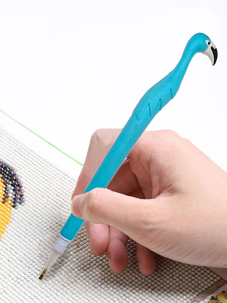 Cute Flamingo Diamond Painting Pen Kit with Clay Tips Tray for Diamond Painting