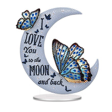 Load image into Gallery viewer, Singl-Side Acrylic Butterfly Moon Desktop Diamond Art Kits for Home Office Decor
