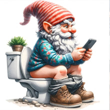 Load image into Gallery viewer, Diamond Painting - Full Round - Goblin squatting on the toilet (30*30CM)
