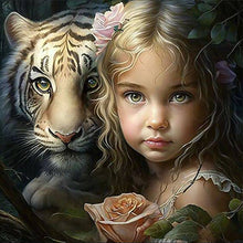 Load image into Gallery viewer, Diamond Painting - Full Round - girl and beast (30*30CM)
