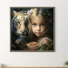 Load image into Gallery viewer, Diamond Painting - Full Round - girl and beast (30*30CM)
