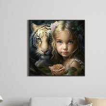 Load image into Gallery viewer, Diamond Painting - Full Round - girl and beast (30*30CM)
