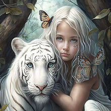 Load image into Gallery viewer, Diamond Painting - Full Round - girl and beast (30*30CM)

