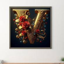 Load image into Gallery viewer, Diamond Painting - Full Round - twenty-six letters-v (30*30CM)
