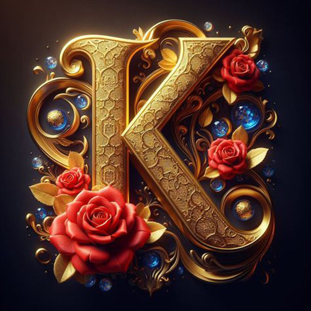 Diamond Painting - Full Round - twenty-six letters -k (30*30CM)