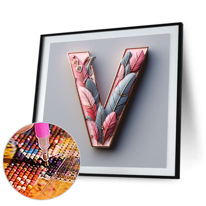 Diamond Painting - Full Round - twenty-six letters-v (30*30CM)