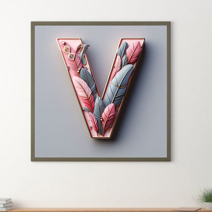 Diamond Painting - Full Round - twenty-six letters-v (30*30CM)