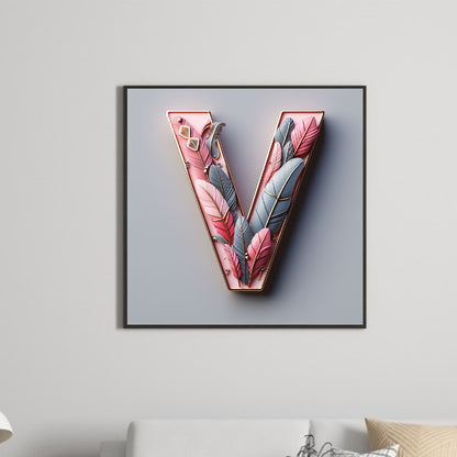 Diamond Painting - Full Round - twenty-six letters-v (30*30CM)