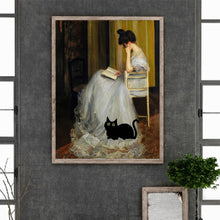 Load image into Gallery viewer, Diamond Painting - Full Round - woman and cat (30*40CM)
