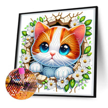 Load image into Gallery viewer, Diamond Painting - Partial Special Shaped - The kitten that breaks out of the wall (30*30CM)
