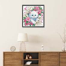 Load image into Gallery viewer, Diamond Painting - Partial Special Shaped - The kitten that breaks out of the wall (30*30CM)
