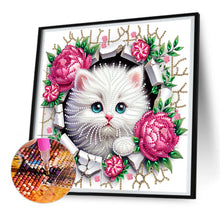 Load image into Gallery viewer, Diamond Painting - Partial Special Shaped - The kitten that breaks out of the wall (30*30CM)
