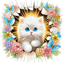 Load image into Gallery viewer, Diamond Painting - Partial Special Shaped - The kitten that breaks out of the wall (30*30CM)
