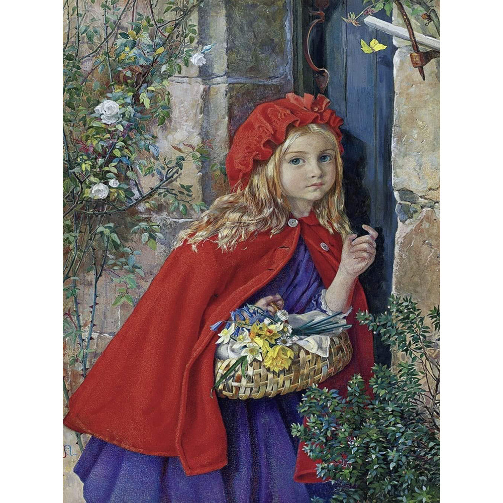 Diamond Painting - Full Round - little red riding hood girl (30*40CM)