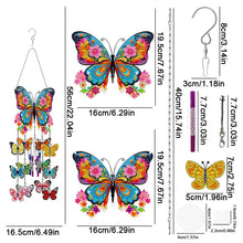 Load image into Gallery viewer, Flower Butterflies Wind Chime Double Sided Diamond Painting Hanging Pendant
