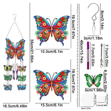 Load image into Gallery viewer, Flower Butterflies Wind Chime Double Sided Diamond Painting Hanging Pendant

