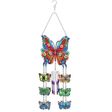 Load image into Gallery viewer, Flower Butterflies Wind Chime Double Sided Diamond Painting Hanging Pendant

