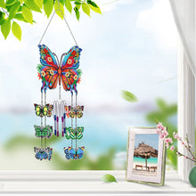 Load image into Gallery viewer, Flower Butterflies Wind Chime Double Sided Diamond Painting Hanging Pendant
