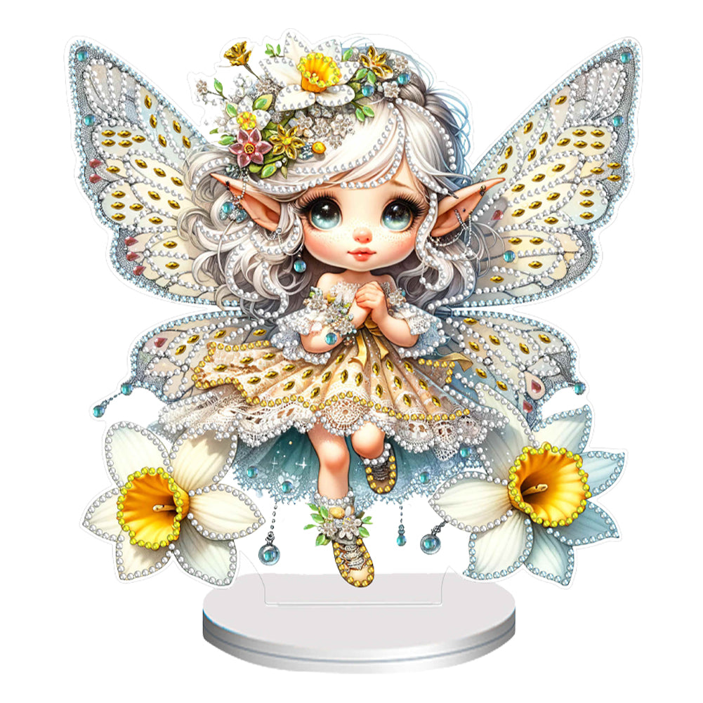 Flower Fairy Special Shaped Double Sided Diamond Painting Tabletop Ornaments Kit