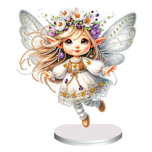 Flower Fairy Special Shaped Double Sided Diamond Painting Tabletop Ornaments Kit