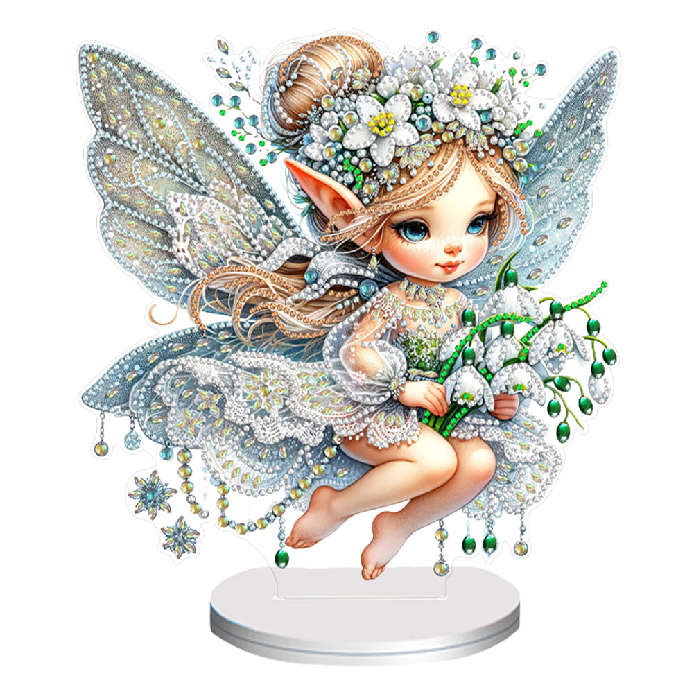 Flower Fairy Special Shaped Double Sided Diamond Painting Tabletop Ornaments Kit