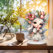 Load image into Gallery viewer, Flower Fairy Special Shaped Double Sided Diamond Painting Tabletop Ornaments Kit
