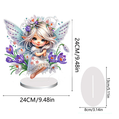 Flower Fairy Special Shaped Double Sided Diamond Painting Tabletop Ornaments Kit