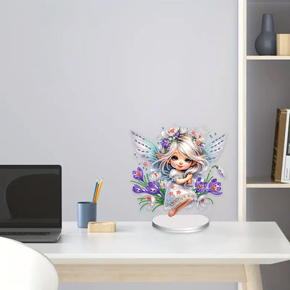 Flower Fairy Special Shaped Double Sided Diamond Painting Tabletop Ornaments Kit