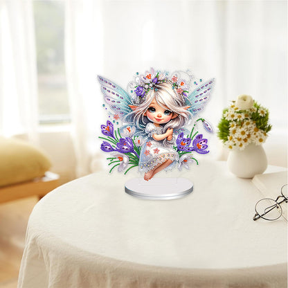 Flower Fairy Special Shaped Double Sided Diamond Painting Tabletop Ornaments Kit