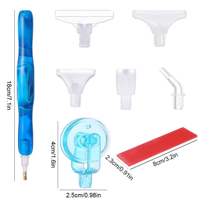 Resin 5D Diamond Painting Pen Kit with 5 Drill Pen Picking Heads and 1 Glue Clay