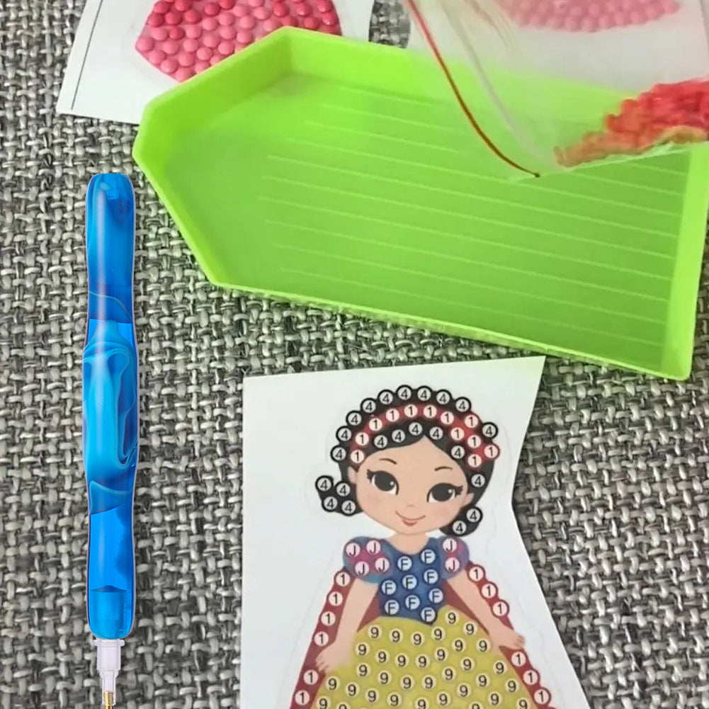 Resin 5D Diamond Painting Pen Kit with 5 Drill Pen Picking Heads and 1 Glue Clay