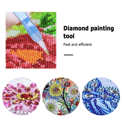 Resin 5D Diamond Painting Pen Kit with 5 Drill Pen Picking Heads and 1 Glue Clay
