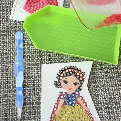 Resin 5D Diamond Painting Pen Kit with 5 Drill Pen Picking Heads and 1 Glue Clay