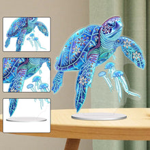Load image into Gallery viewer, Sea Turtle Jellyfish Special Shaped Desktop Diamond Art Kits Home Table Decor
