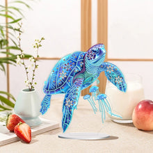 Load image into Gallery viewer, Sea Turtle Jellyfish Special Shaped Desktop Diamond Art Kits Home Table Decor
