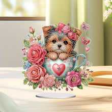 Load image into Gallery viewer, Teacup Puppy Special Shaped Table Top Diamond Painting Ornament Kits Table Decor
