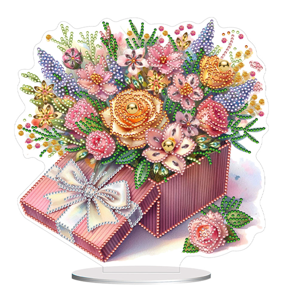 Flower Special Shaped Diamond Painting Desktop Ornaments Kit Bedroom Table Decor