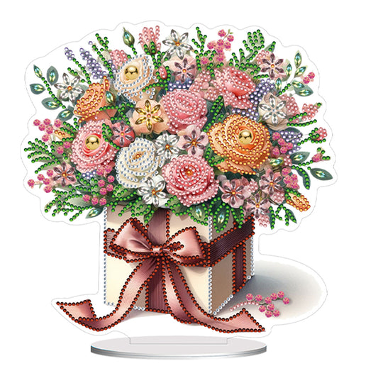 Flower Special Shaped Diamond Painting Desktop Ornaments Kit Bedroom Table Decor