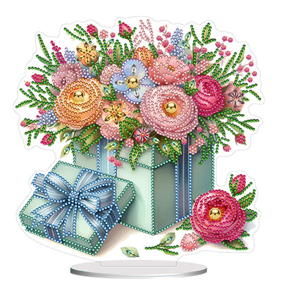 Flower Special Shaped Diamond Painting Desktop Ornaments Kit Bedroom Table Decor