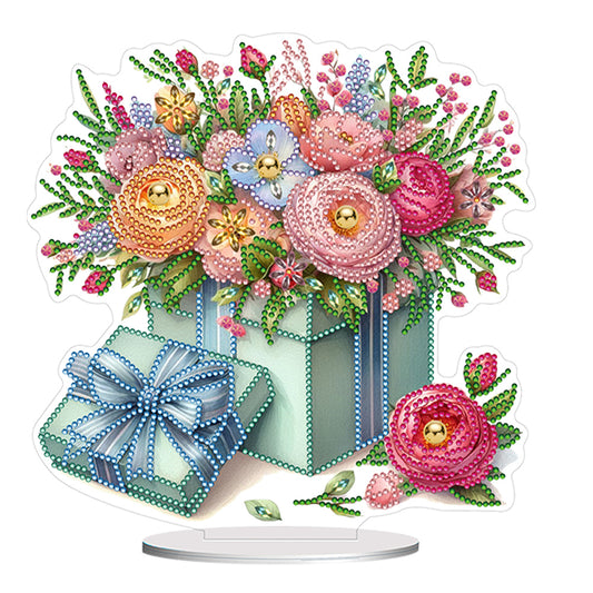 Flower Special Shaped Diamond Painting Desktop Ornaments Kit Bedroom Table Decor