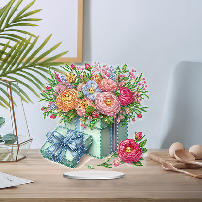 Flower Special Shaped Diamond Painting Desktop Ornaments Kit Bedroom Table Decor