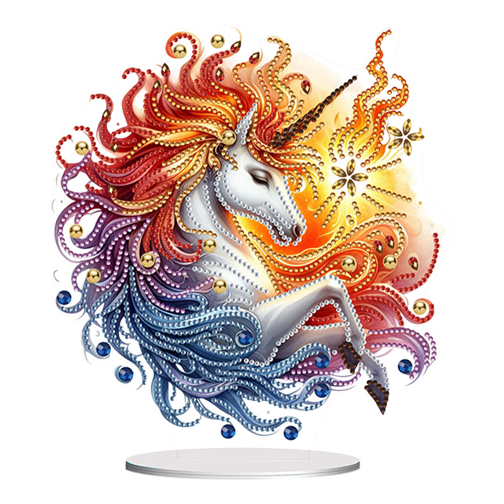 Unicorn Special Shaped Diamond Painting Tabletop Ornaments Kit Home Table Decor