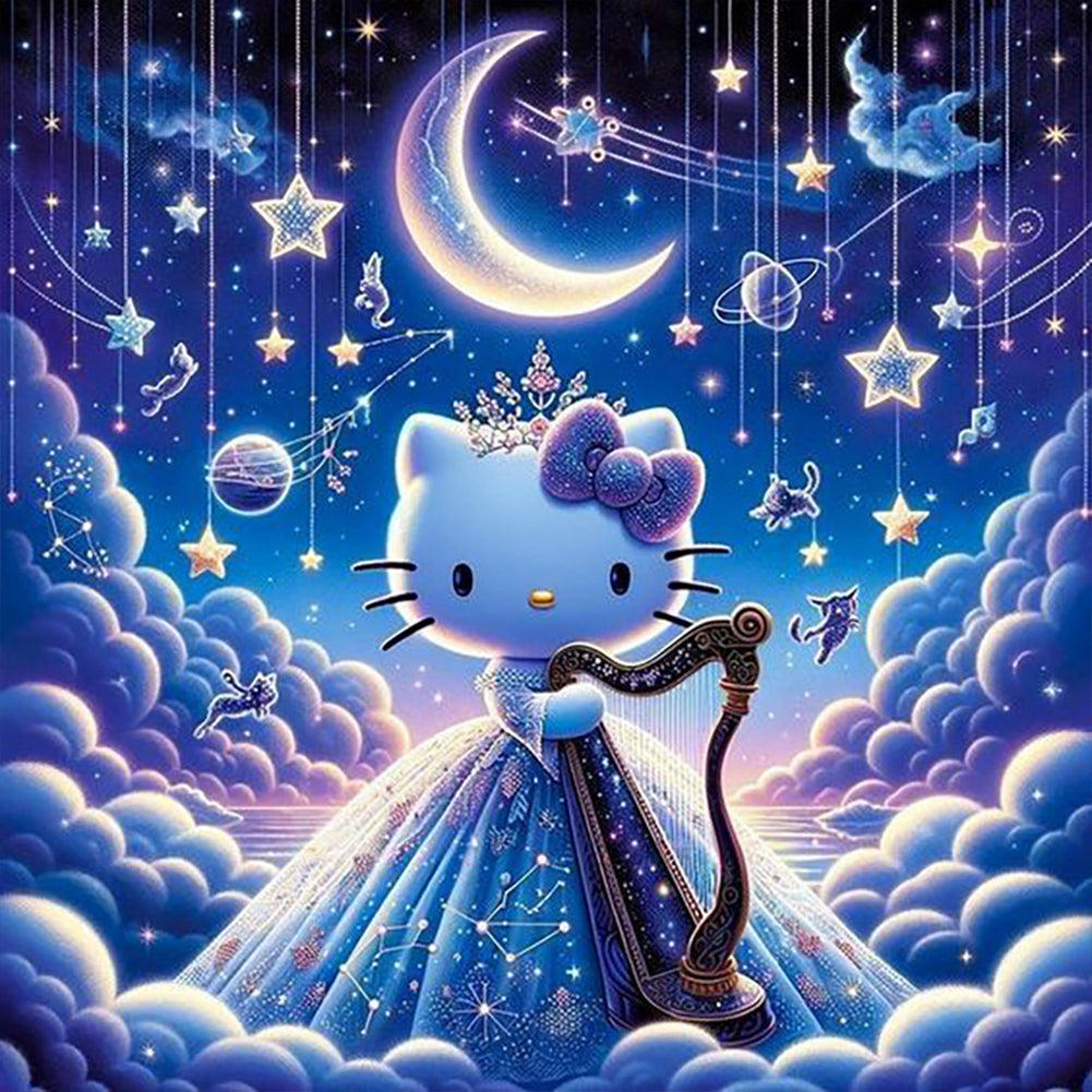 Diamond Painting - Full Round - Hello Kitty Dark Night (30*30CM)