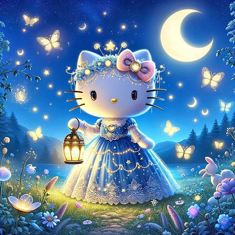 Diamond Painting - Full Round - Hello Kitty Dark Night (30*30CM)