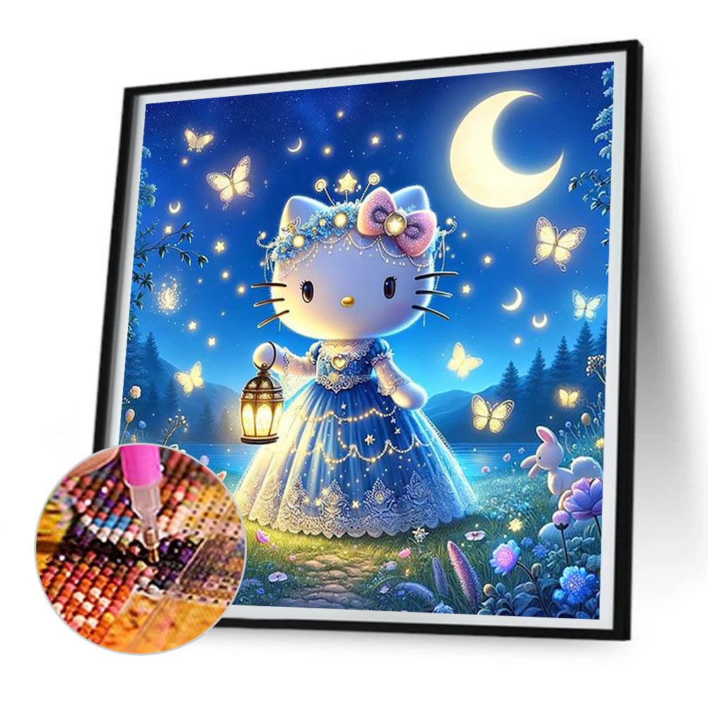 Diamond Painting - Full Round - Hello Kitty Dark Night (30*30CM)