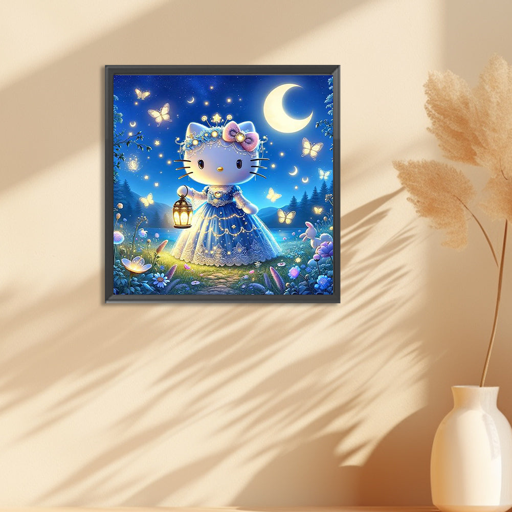 Diamond Painting - Full Round - Hello Kitty Dark Night (30*30CM)